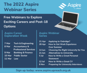 Aspire Webinar Series - A series of free careers and further education Webinars