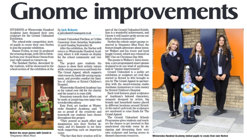 WHA on the front page of the Weston Mercury!